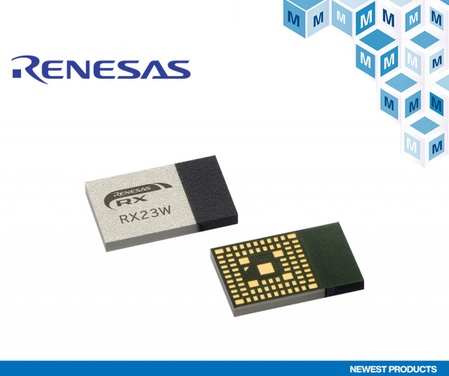 마우저가 IoT 시스템 제어를 위한 르네사스 RX23W BLE 모듈 제품을 공급한다
