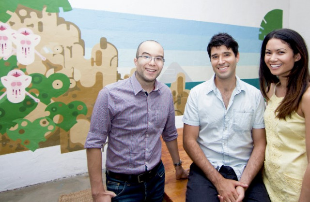 Canva founders Cameron Adams, Cliff Obrecht and Melanie Perkins. (Photo: Business Wire)
