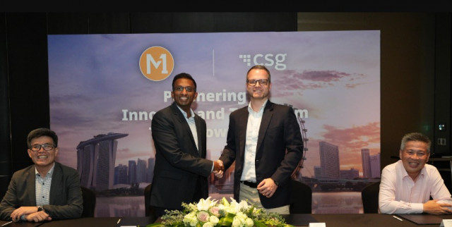M1 &amp; CSG Signing Ceremony - Partnering to Innovate and Transform Tomorrow&amp;#039;s Telecom. (Photo: Business Wire)