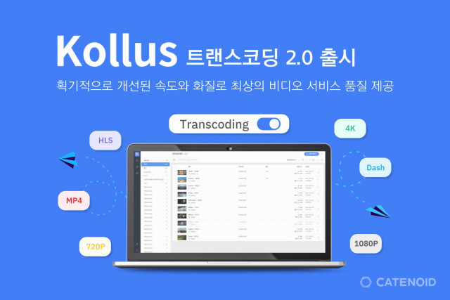 카테노이드가 자사 온라인 동영상 플랫폼 콜러스(Kollus)에 트랜스코딩 2.0을 출시했다
