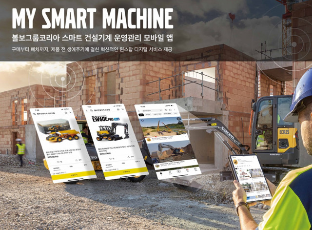 볼보그룹코리아가 고객용 건설기 운영관리 모바일 앱 ‘마이 스마트 머신(My Smart Machine)’을 출시했다
