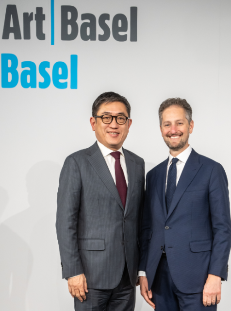 Mr Dane Cheng, HKTB Executive Director, and Mr Noah Horowitz, CEO, Art Basel, announced a new global partnership between Art Basel and HKTB during the press conference of Art Basel in Basel held on 11 June 2024 (Photo: Hong Kong Tourism Board)