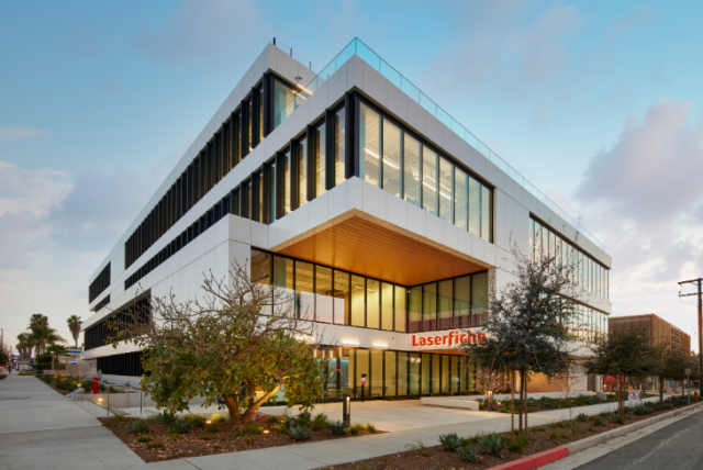 Laserfiche&amp;#039;s global headquarters in Long Beach, California. (Photo: Business Wire)