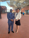 Malawi Vice President Honorable Michael Usi with Gold Standard CEO Margaret Kim at COP28 Dubai (Phot