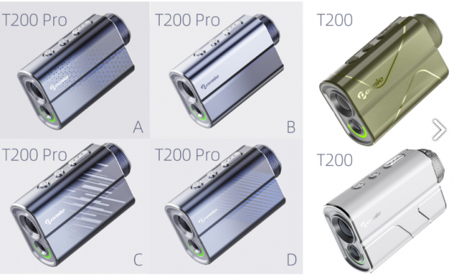 추후 출시 예정 중인 T200와 T200 프로 골프거리 측정기의 디자인 시안