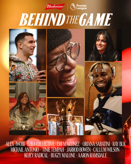 Budweiser global and the Premier League&amp;#039;s original show pairs iconic athletes and musicians for conversations “Behind the Game” (Graphic: Business Wire)