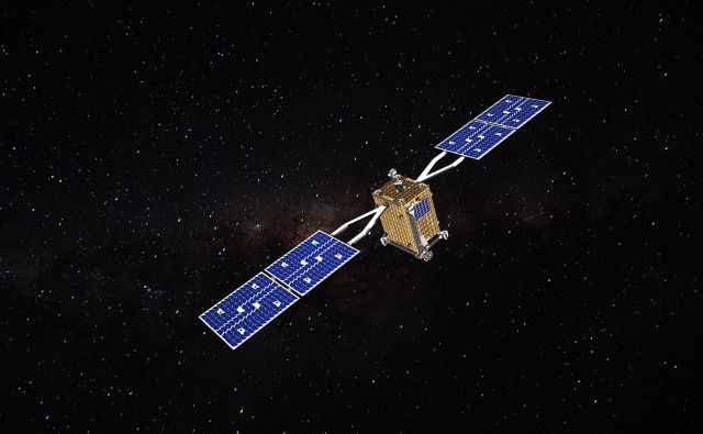 Starting in 2026, Starfish Space’s Otter will dock with a retired Intelsat satellite during a checkout campaign before maneuvering to dock with and service one of Intelsat’s operational satellites. (Courtesy: Starfish Space).