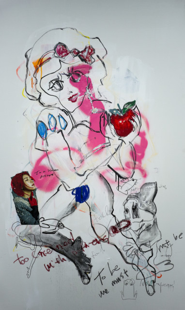 하지원 HA Jiwon Snow White’s Rebellion2024 Mixed media on canvas162.2 X 97cm