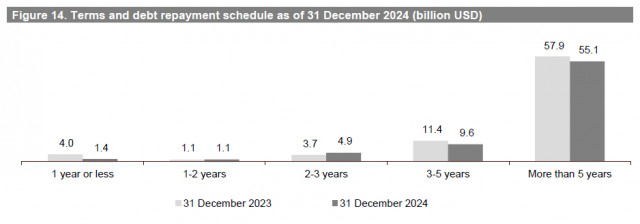 Figure 14. Terms and debt repayment schedule as of 31 December 2024 (billion USD) (Graphic: Business Wire)