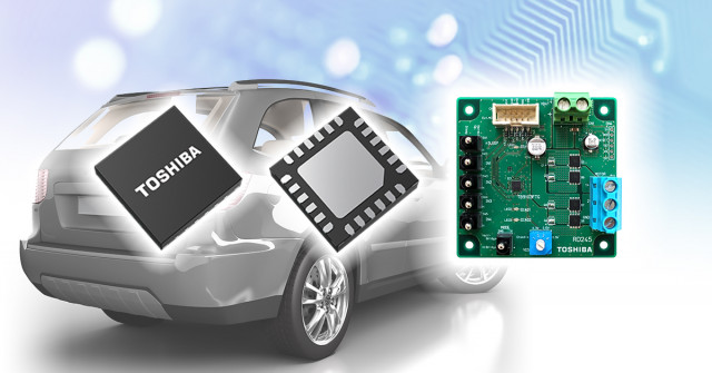 Toshiba: TB9103FTG, a gate driver IC for automotive brushed DC motors and the reference design “Automotive Brushed DC Motor Control Circuit Using TB9103FTG.” (Graphic: Business Wire)